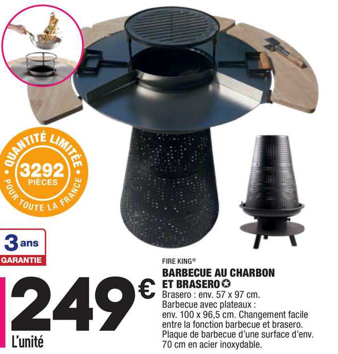 barbecue au charbon et brasero fire king
