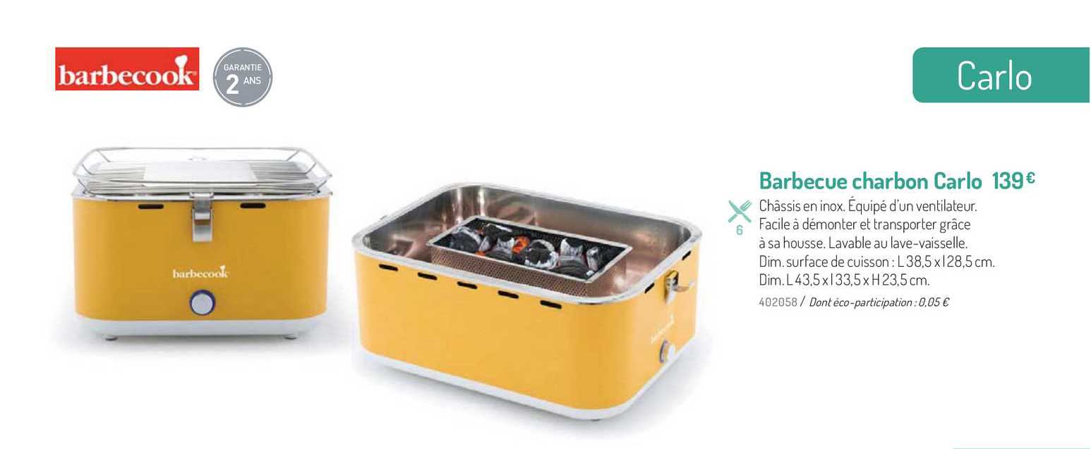 barbecue charbon carlo barbecook