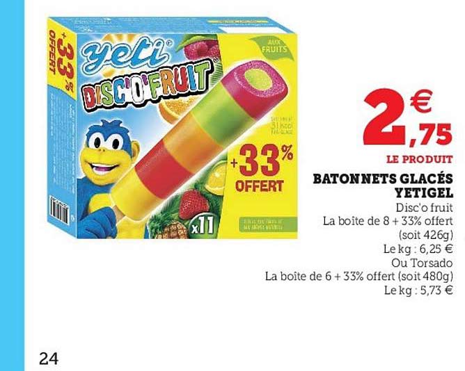 Bâtonnets Glacés Yetigel