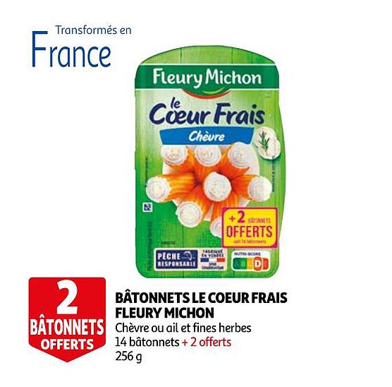 bâtonnets le cœur frais fleury michon