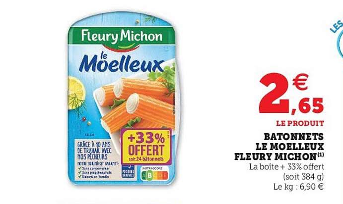 bâtonnets le moelleux fleury michon