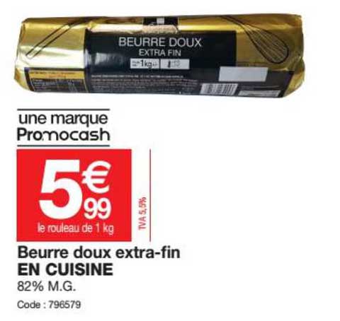 beurre doux extra-fin en cuisine