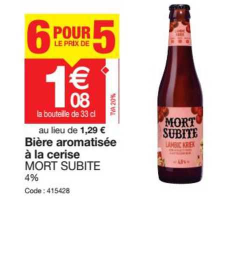bière aromatisée à la cerise mort subite