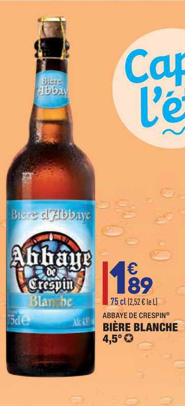 bière blanche 4,5° abbaye de crespin
