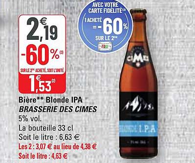 bière blonde ipa brasserie des cimes