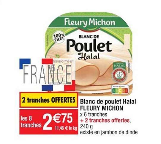 blanc de poulet halal fleury michon