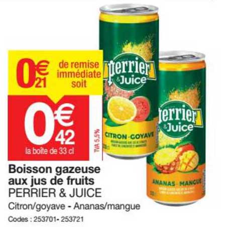 Boisson Gazeuse Aux Jus De Fruits Perrier & Juice