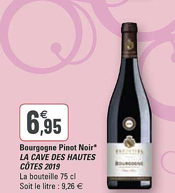 bourgogne pinot noir la cave des hautes côtes 2019
