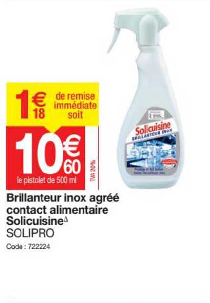 Brillanteur Inox Agrée Contact Alimentaire Solicuisine Solipro