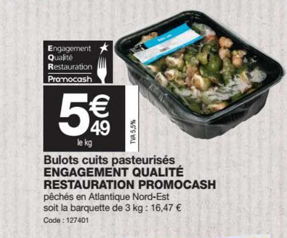 bulots cuits pasteurisés engagement qualité restauration promocash