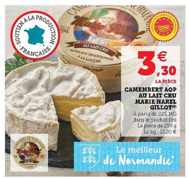 camembert aop au lait cru marie harel gillot