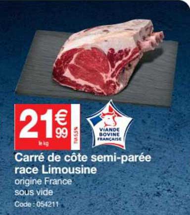 carré de côte semi-parée race limousine