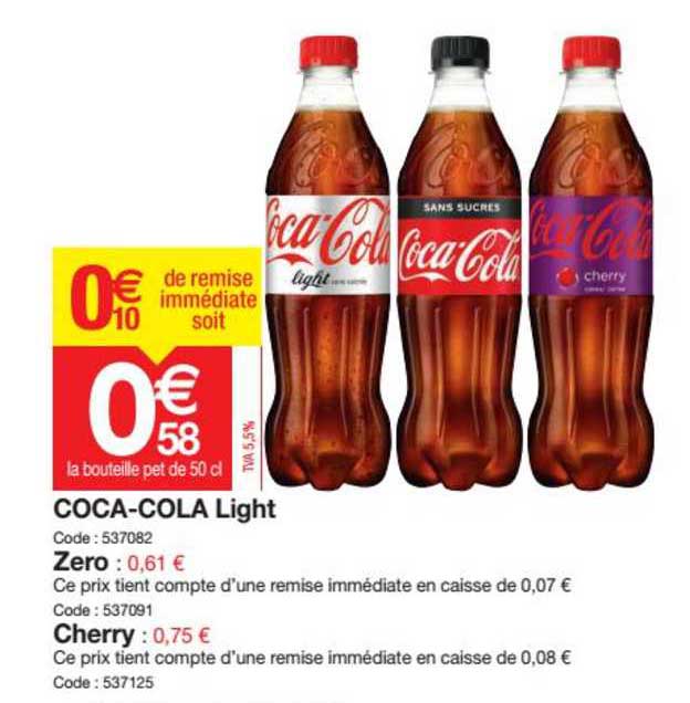 coca-cola light, zéro, cherry