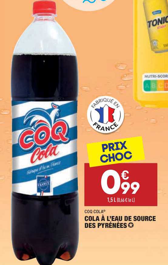 cola à l'eau de source des pyrénées coq cola