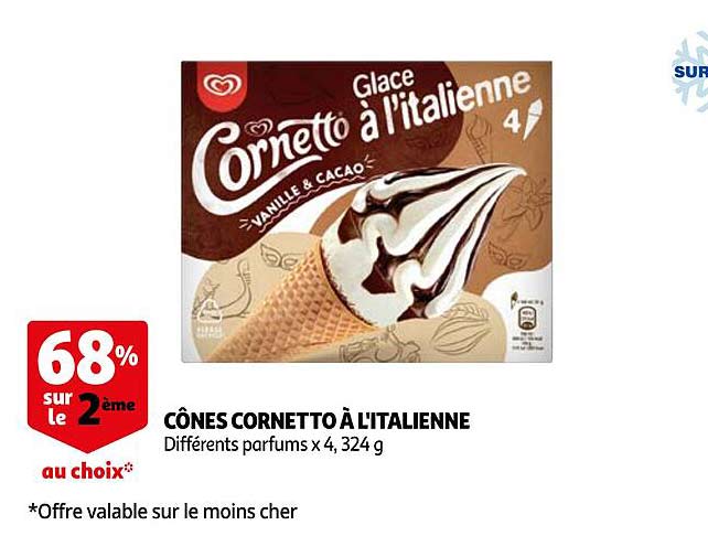 cônes cornetto à l'italienne