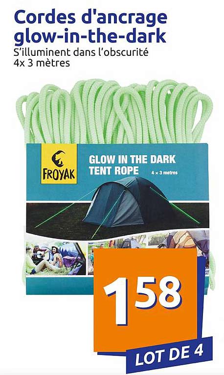 cordes d'ancrage glow-in-the-dark