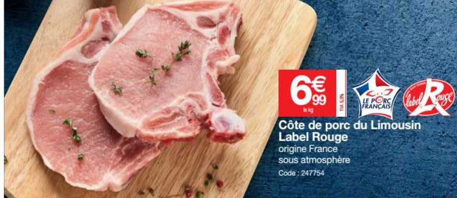 côte de porc du limousin label rouge