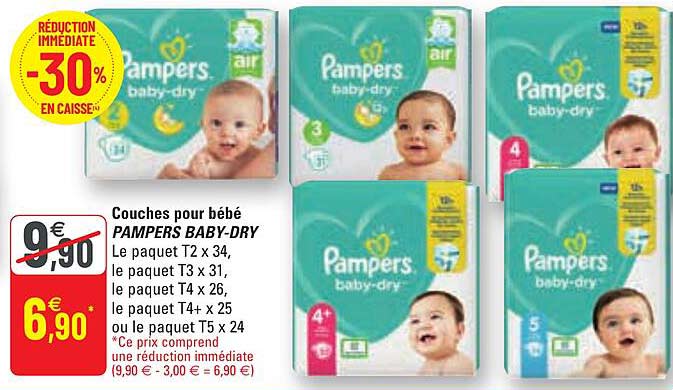 Couches Pour Bébé Pampers Baby-dry