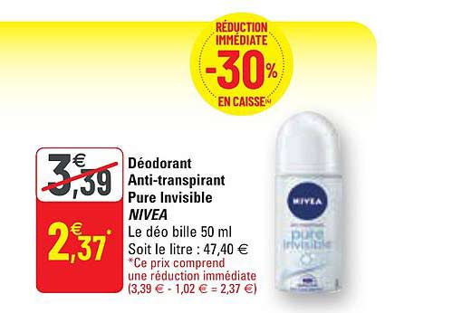 Déodorant Anti-transpirant Pure Invisible Nivea