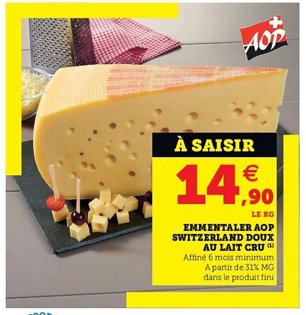 emmentaler aop switzerland doux au lait cru