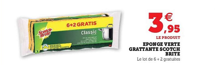 éponge verte grattante scotch brite