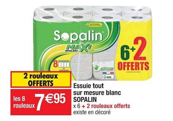 essuie tout sur mesure blanc sopalin
