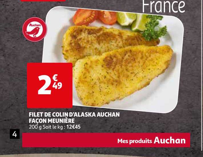 filet de colin d'alaska auchan façon meunière