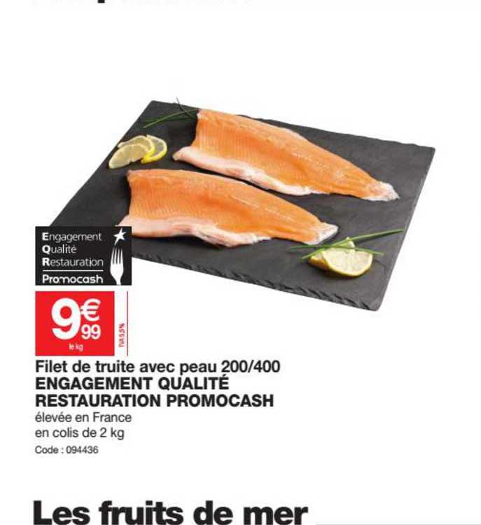 filet de truite avec peau 200-400 engagement qualité restauration promocash