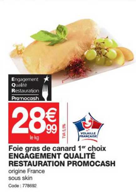 foie gras de canard 1er choix engagement qualité restauration promocash