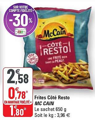 frites côté resto mc cain