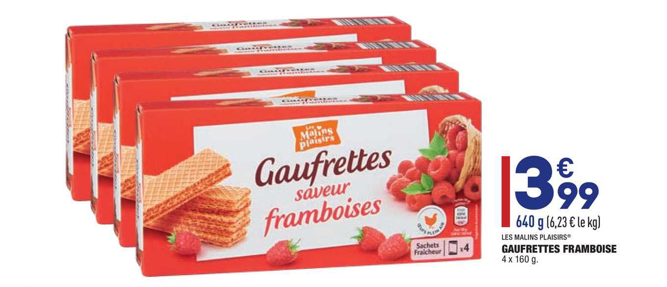 gaufrettes framboise les malins plaisirs