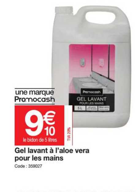 gel lavant à l'aloé véra pour les mains