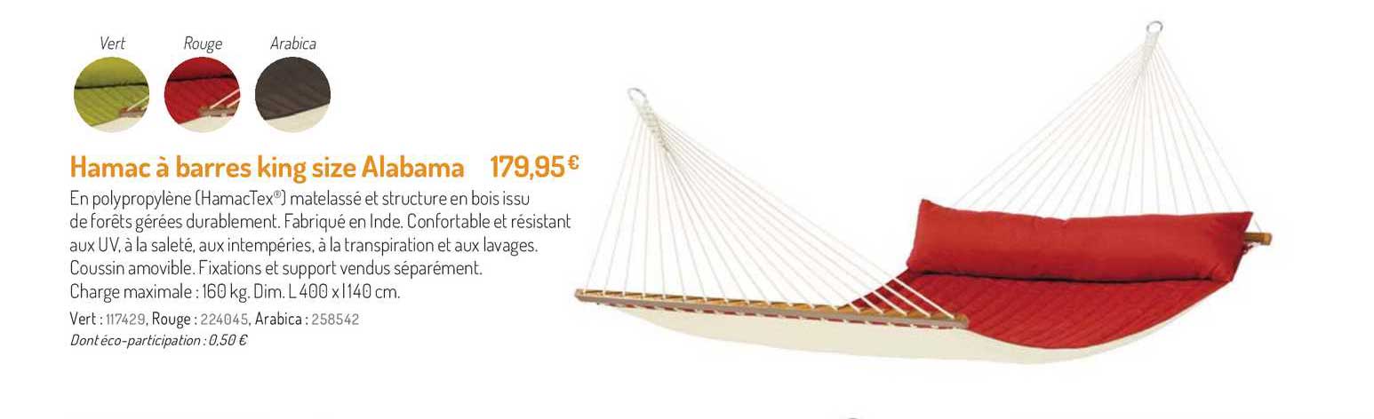 hamac à barres king size alabama