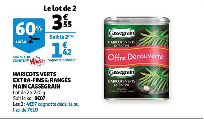 haricots verts extra-fins & rangés main cassegrain