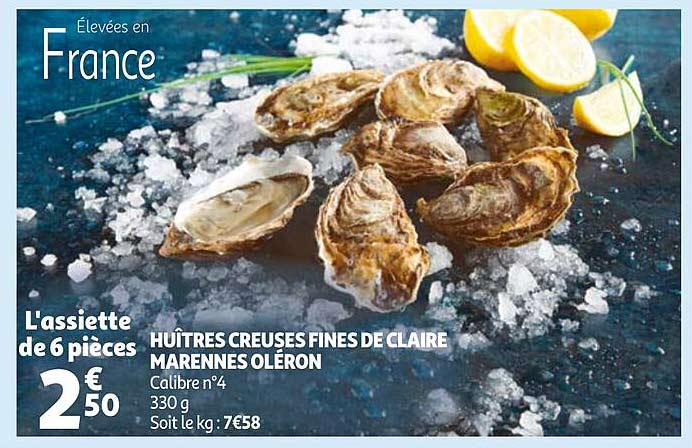 huîtres creuses fines de claire marennes oléron