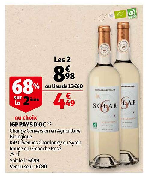 igp pays d'oc change conversion en agriculture biologique, igp cévennes chardonay ou syrah