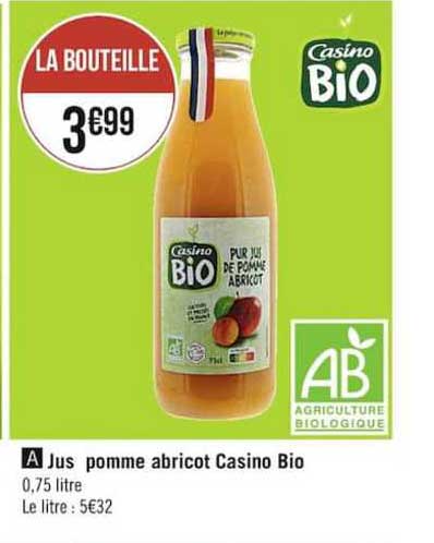 Jus Pomme Abricot Casino Bio