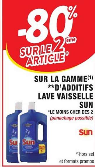 la gamme d'additifs lave vaisselle sun