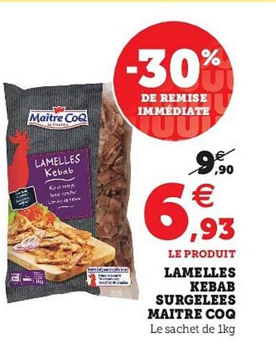 lamelles kebab surgelées maître coq