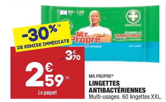 lingettes antibactériennes mr. propre