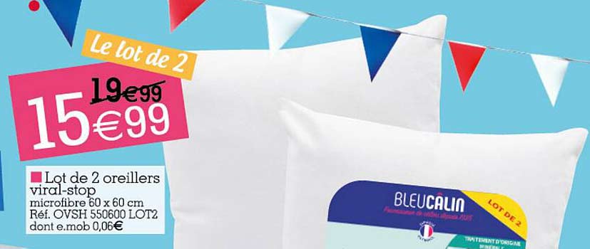 Lot De 2 Oreillers Viral-stop Bleucalin