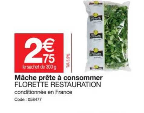 mâche prête à consommer florette restauration