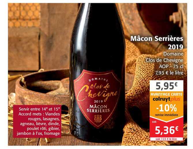 mâcon serrières 2019 domaine clos de chevigne aop