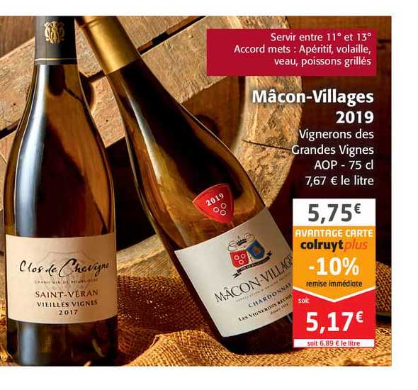mâcon-villages 2019 vignerons des grandes vignes aop