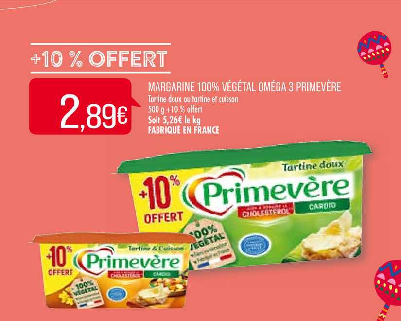 Margarine 100% Végétal Oméga 3 Primevère