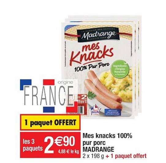 mes knacks 100% pur porc madrange