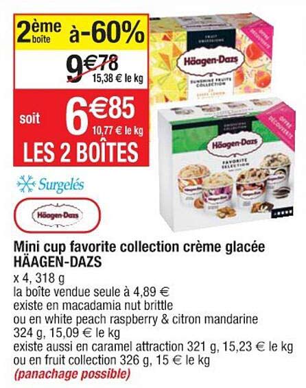 mini cup favorite collection crème glacée häagen-dazs
