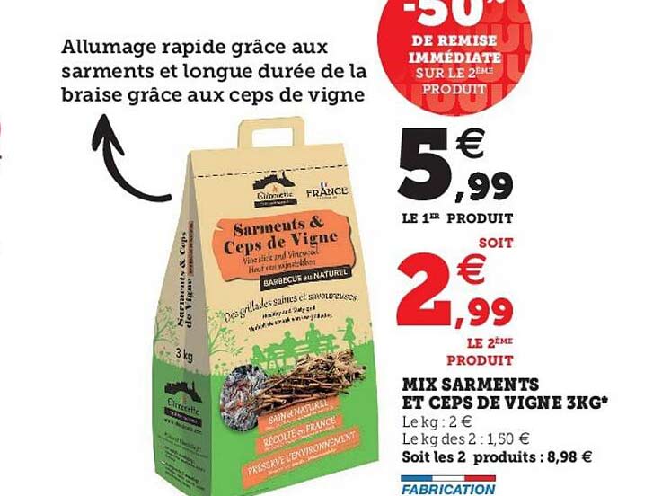 mix sarments et ceps de vigne 3kg