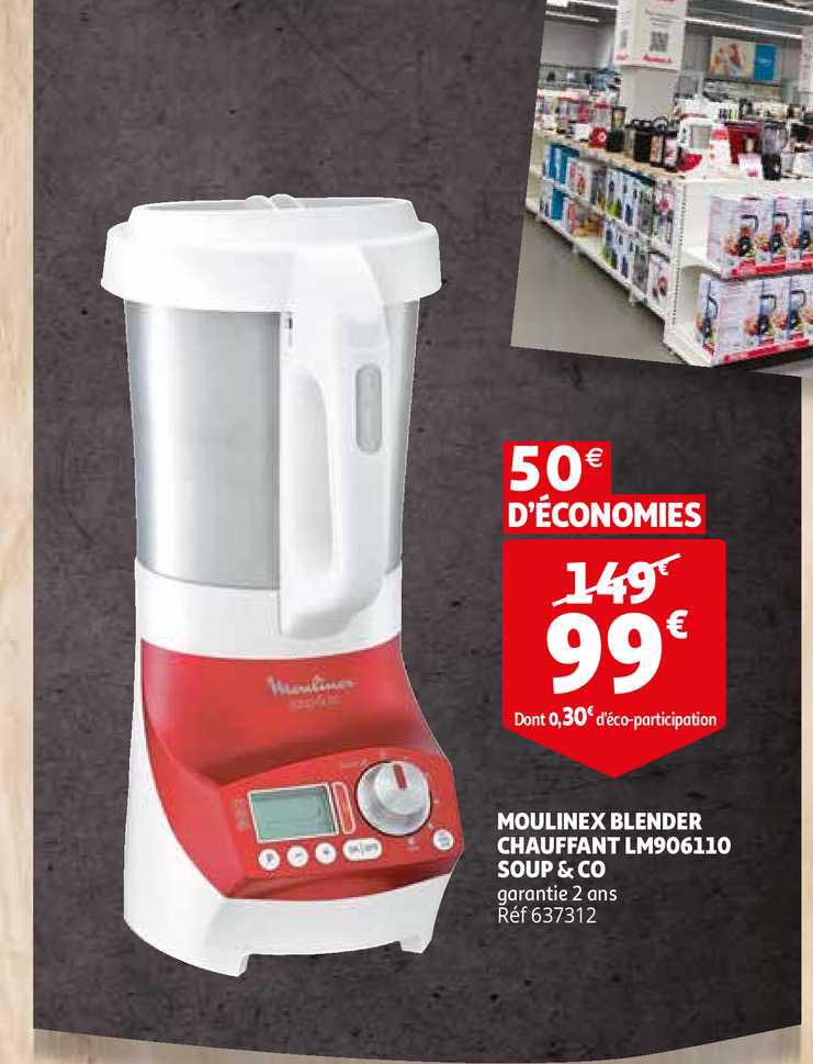 moulinex blender chauffant lm906110 soup & co