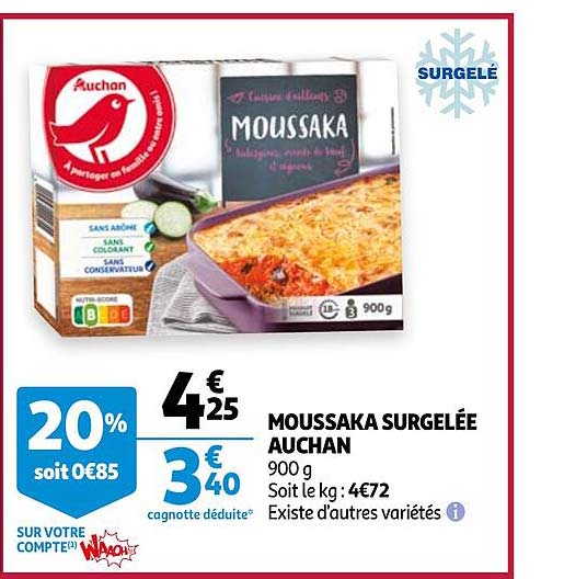 Moussaka Surgelée Auchan